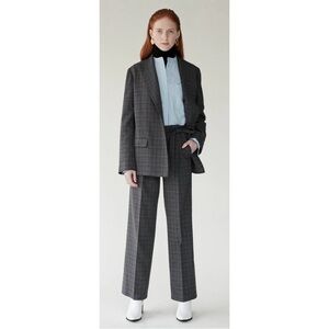 Mijeong Park Wide Leg Plaid Pants Belted Waist Size Medium